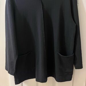 bryn Walker Black Women's V-Neck pullover Lagenlook